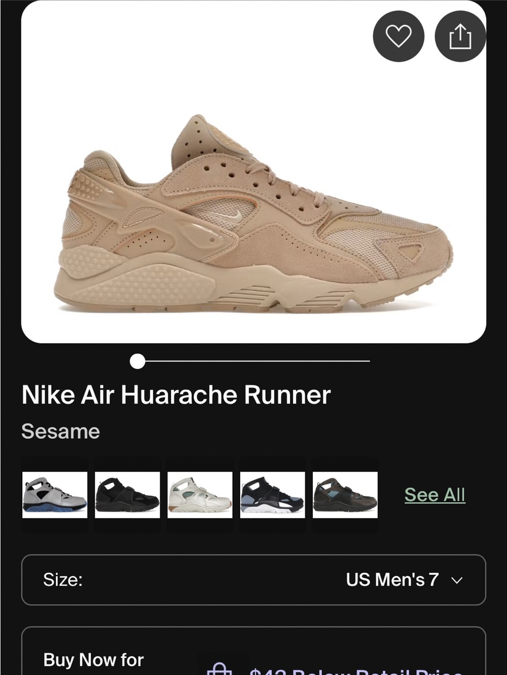 Nike Air Huarache Runner - Sesame/Tan